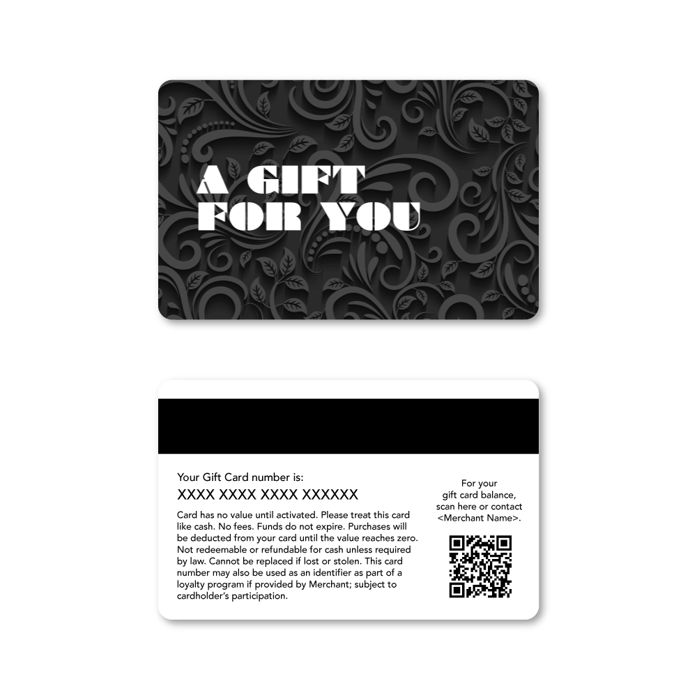 Gift Cards Black Artistic