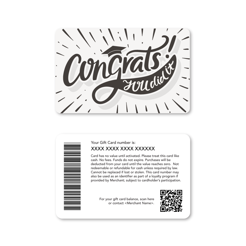 Graduation Gift Cards - Gray