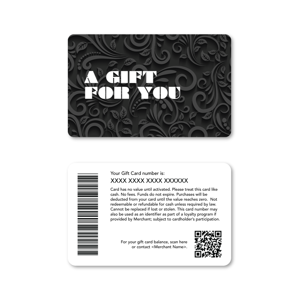 Gift Cards Black Artistic
