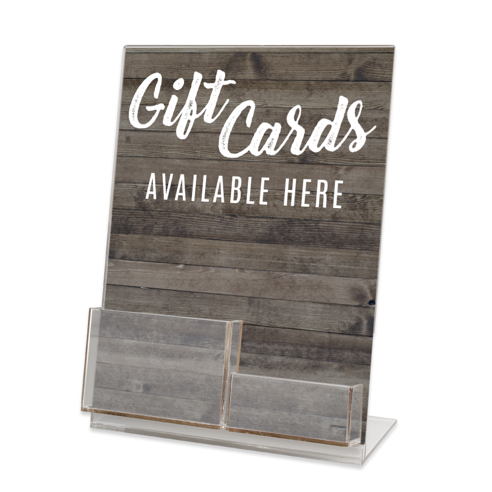Gift Card and Backer Acrylic Display Stand