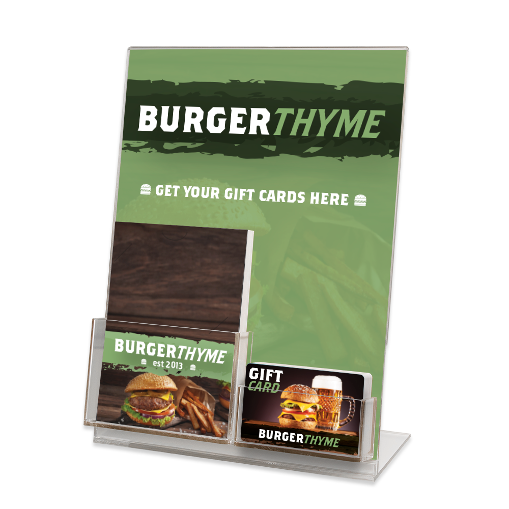 Gift Card and Backer Acrylic Display Stand