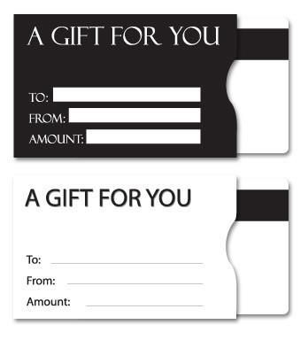 Talech Gift Cards - Plastic Gift Card Sleeves